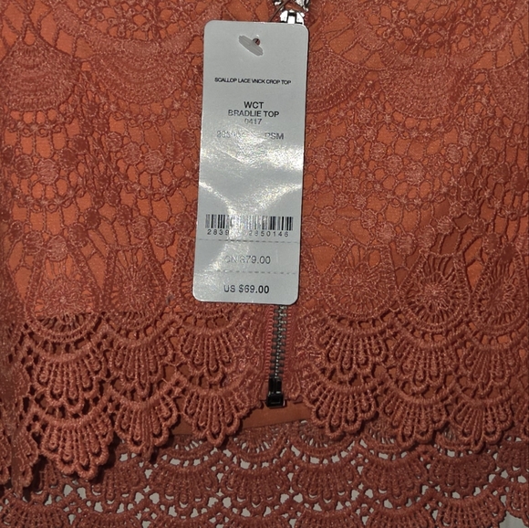 Bebe Vibrant Orange Lace Camisole - Picture 4 of 6